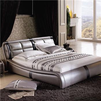 JDS现代卧室家具 双人床 1.8米床 皮艺床 Z-J086