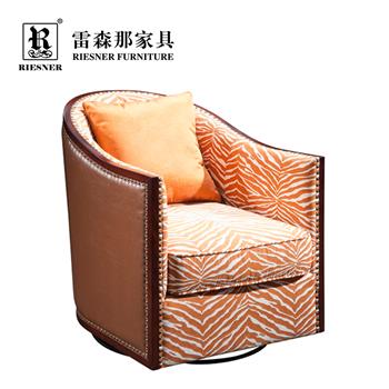 格美那 现代轻奢美式系列 客厅家具 布艺转动休闲椅 MC04-035